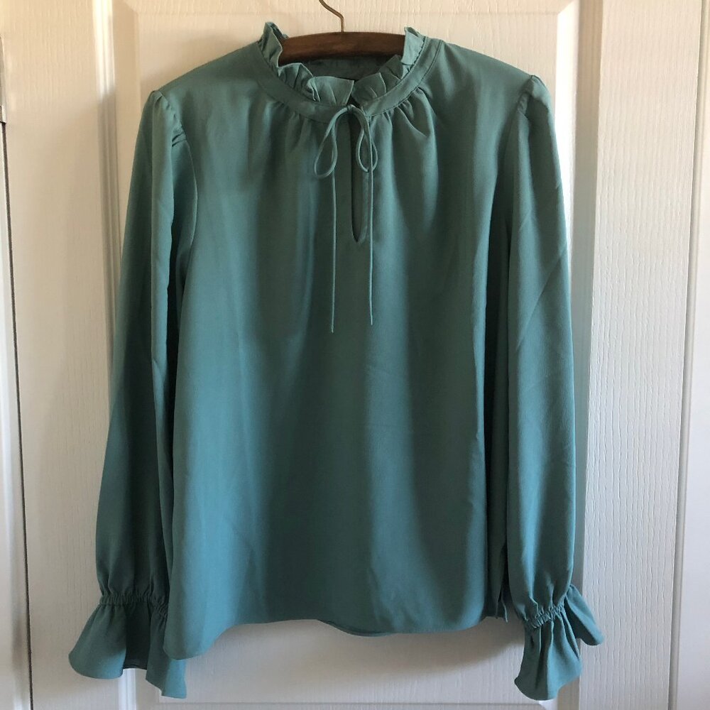 J. Crew Gathered Ruffle Drapey Top